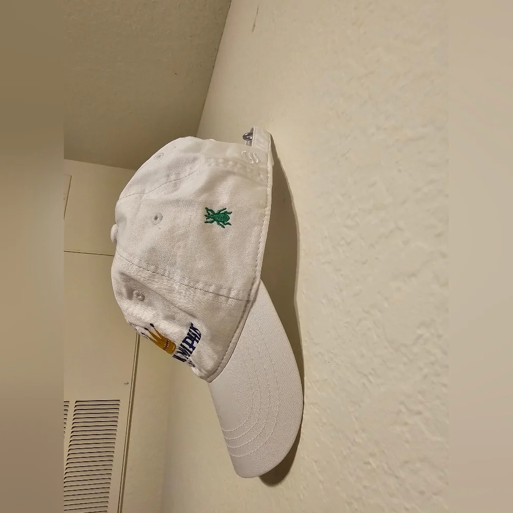 DC White Baseball Cap with Gold Crown Embroidery